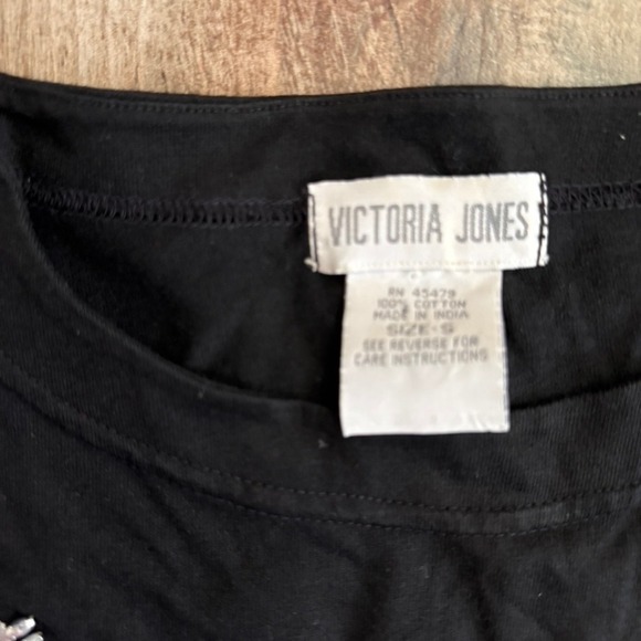 Victoria Jones Vintage Sequin Frosty Snowman Long Sleeve Blouse, Black White, S - Picture 2 of 6